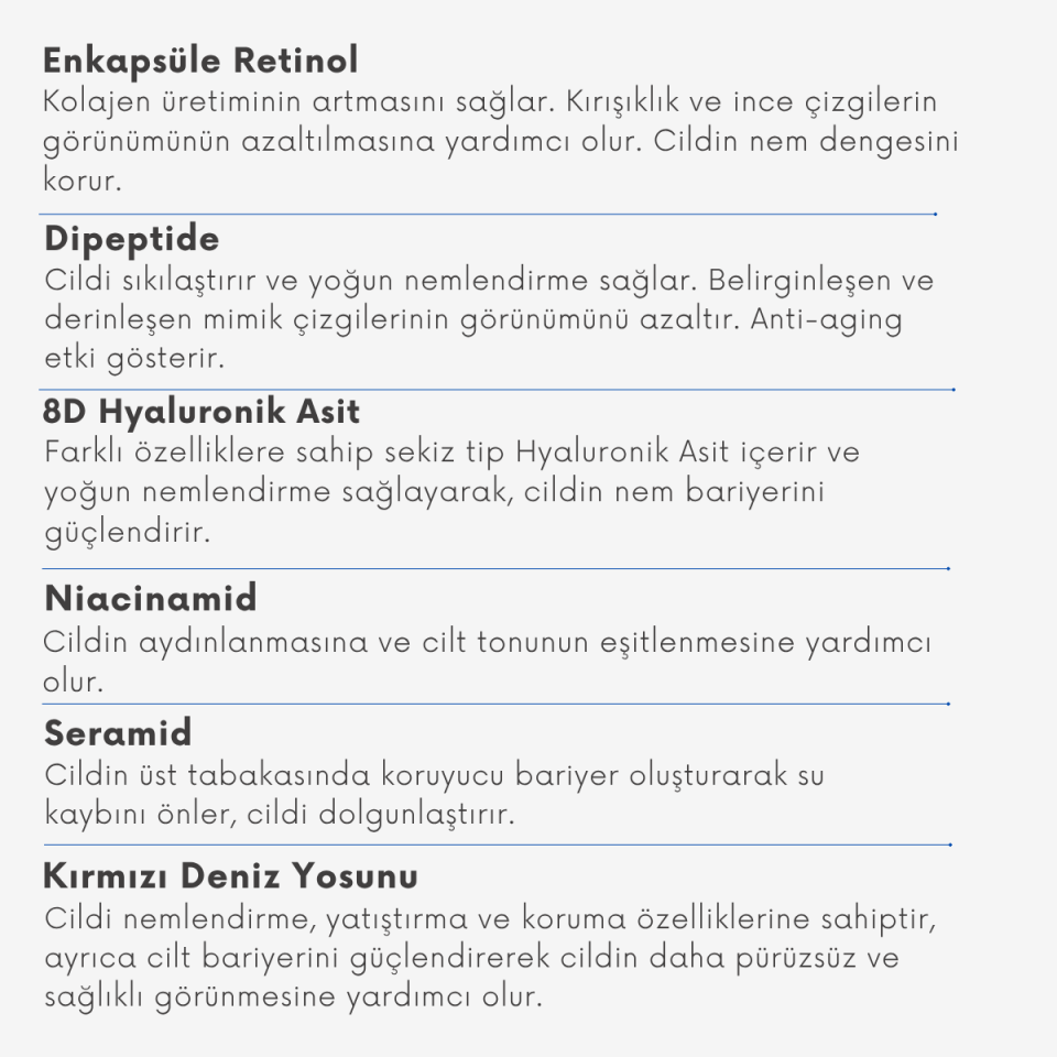 Yaşlanma Karşıtı ve Sıkılaştırıcı Enkapsüle Retinol Serum 30 ml