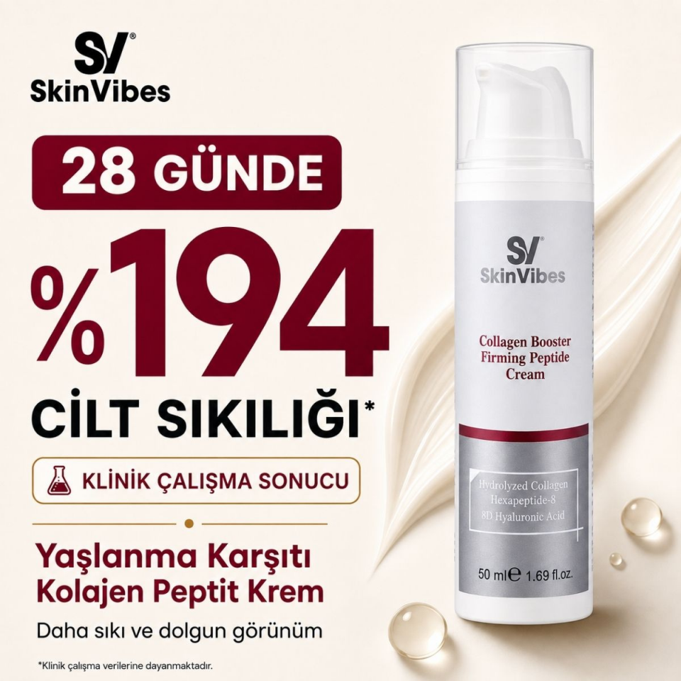 Yaşlanma Karşıtı Yoğun Nemlendirici ve Aydınlatıcı Kolajen Peptit Cilt Bakım Kremi 50 ml