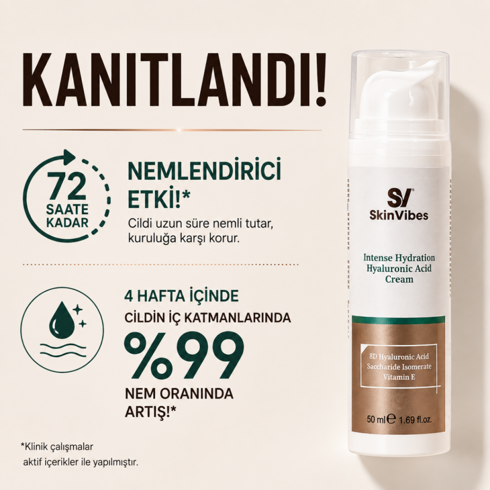 Yoğun Nemlendirici 8D Hyaluronik Asit Cilt Bakım Kremi 50 ml